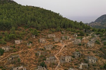 Fototapeta na wymiar Fethiye Kayakoy Ruin Village