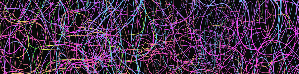Colorful chaotic lines background. Hand drawn lines. Tangled chaotic pattern. Vector illustration.