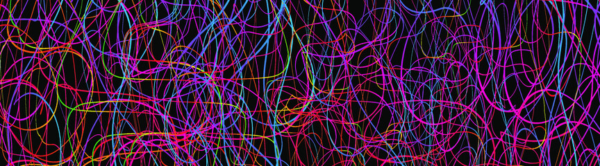 Colorful chaotic lines background. Hand drawn lines. Tangled chaotic pattern. Vector illustration.