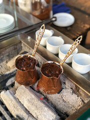 One cup a turkish coffee