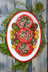 basil onion tomato marinade