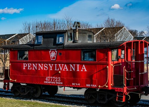 Pennsylvania Railroad Caboose, New Freedom Train Station, Pennsylvania, USA