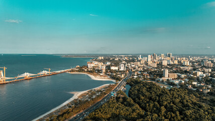 Naklejka na ściany i meble Aerial view of Dar es Salaam city