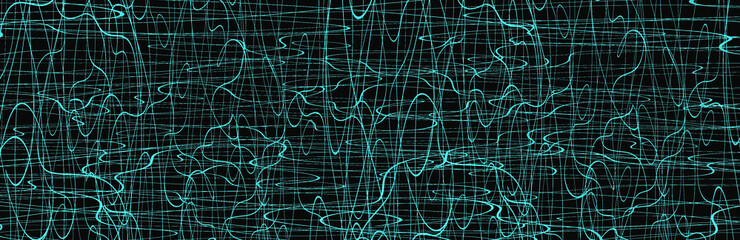 Blue chaotic lines background. Hand drawn lines. Tangled chaotic pattern. Vector illustration.
