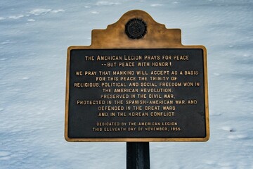 American Legion Peace Plaque, Gettysburg National Cemetery, Pennsylvania, USA