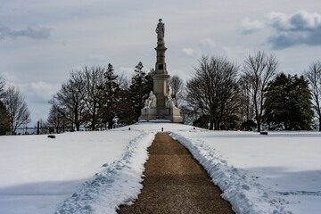 Soldiers National Monument in Winter, Gettysburg National Cemetery, Pennsylvania, USA