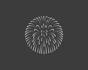 Abstract firework, explosion logo design template. Creative festival, event, celebration flat vector sign symbol logotype.