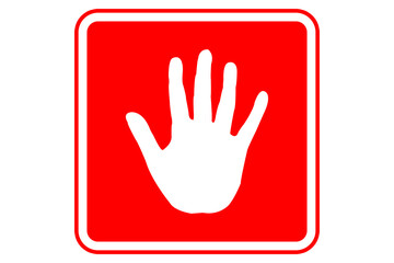 Obraz premium illustration of a hand in stop on red background