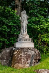Monument to the 37th Massachusetts Infantry Regiment, Sedgwick Avenue, Gettysburg National Military Park, Pennsylvania, USA