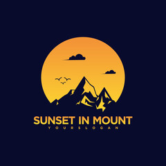 creative sunset logo design