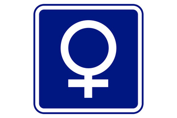 illustration of woman symbol on blue background