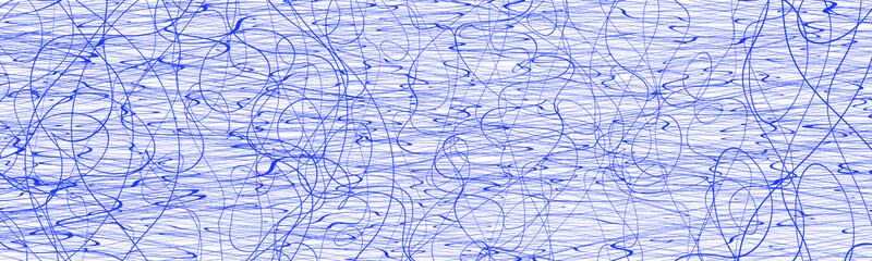 Blue chaotic lines background. Hand drawn lines. Tangled chaotic pattern. Vector illustration.