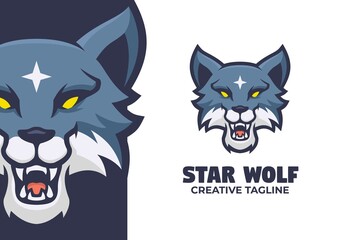 Wild Wolf Mascot Logo Illustration