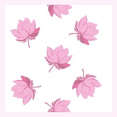 Seamless pattern of abstract flowers isolated on white background. Vector illustration.