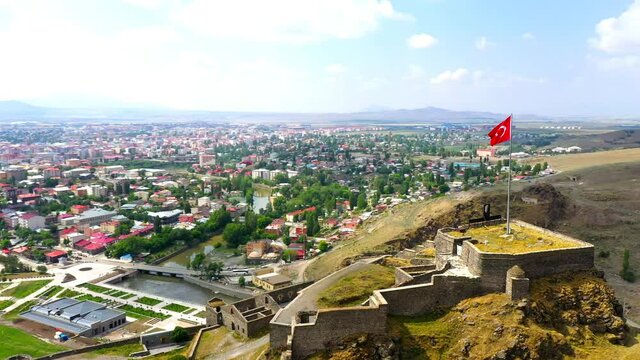 The Castle of Kars is a former fortification located in Kars, Turkey. It is also known under the name I&ccedil; Kale. It was built in 1153 by Firuz Akay Commissioned by Sultan Melik Izzeddin Saltuk II. The o