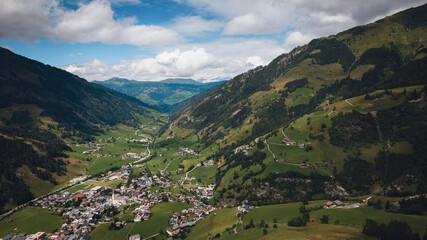 Fototapeta na wymiar The Alps in Austria. Aerial photography with drone.
