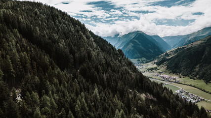 The Alps in Austria. Aerial photography with drone.