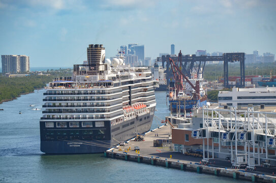 Oosterdam Holland America Cruise Ship In Port Everglades Florida