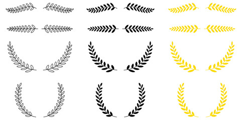 Wreath Laurel and Border Breaks - Clipart Set