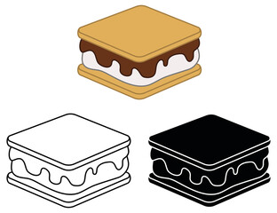 Campfire S'more Clipart Set