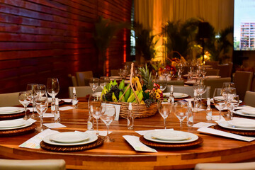 table setting at restaurant