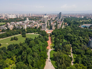 Aerial view of South Park in city of Sofia, Bulgaria