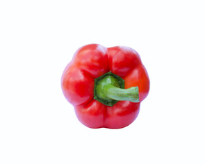 Fresh red pepper on white background. Isolated. Top view.