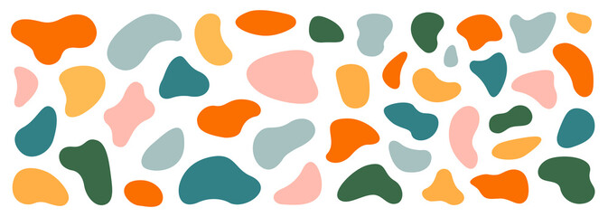 Abstract blotch shape. Liquid shape elements. Set of modern graphic elements. Fluid dynamical colored forms banner. Gradient abstract liquid shapes. Vector illustration.