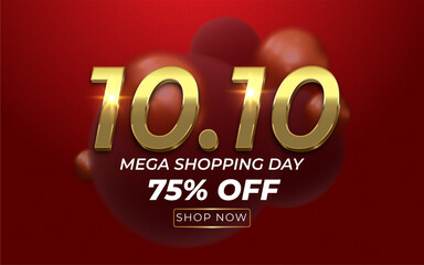 10.10 Flash sale banner shopping day background
