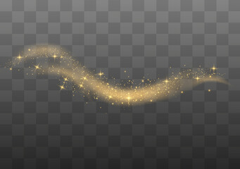 Dust sparks, golden stars shine special light.