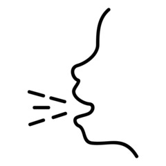 Person coughing icon symbol illustration on white background.