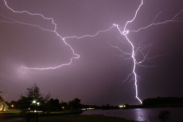 lightning over the city