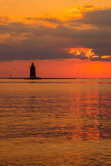 lighthouse during sunset