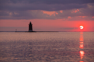 lighthouse during sunset