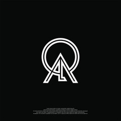Initials Monogram Letter AOL OAL Circular logo design 
