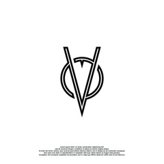 Initial letter OV VO logo vector design template