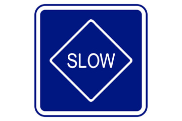Illustration of slow traffic on blue background