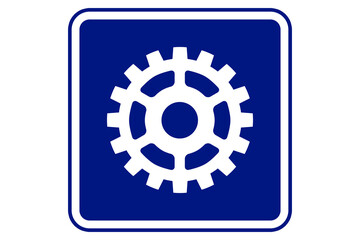illustration of configuration wheel on blue background