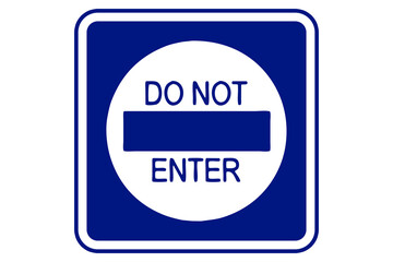 illustration of do not enter on blue background