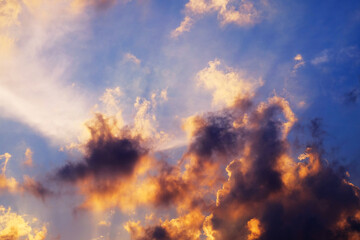 Colorful clouds in the evening