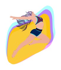 dancing girl illustration for logo and background 