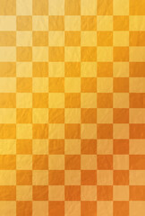 金色の市松模様のはがきテンプレート