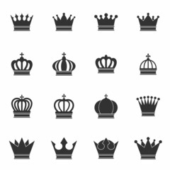 crown icon set vector sign symbol