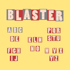 Fototapeta na wymiar alphabet design, no editable text effects. design template. blaster.