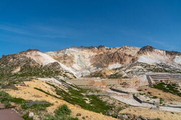 北海道函館市の恵山を登山する風景 Scenery of climbing Mt. E in Hakodate, Hokkaido.