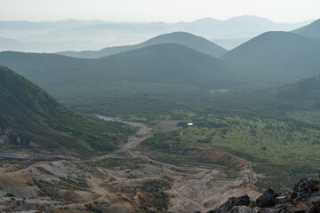 北海道函館市の恵山を登山する風景 Scenery of climbing Mt. E in Hakodate, Hokkaido.