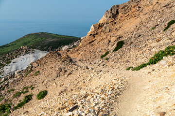 北海道函館市の恵山を登山する風景 Scenery of climbing Mt. E in Hakodate, Hokkaido.