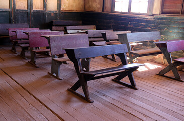 old class room in a lost town in Chile