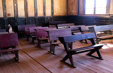 old class room in a lost town in Chile