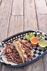 Hawaiiana burger wooden background horizontal